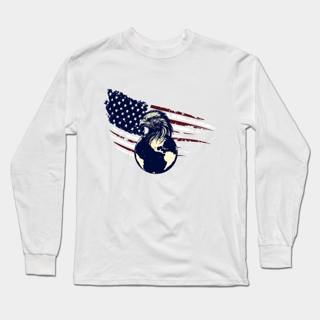 Independence Day of America. American flag Long Sleeve T-Shirt by KOTYA